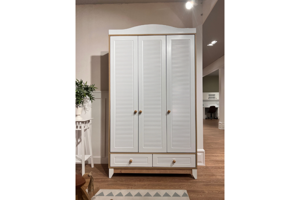 Loft Meşe-Beyaz 3kp Dolap